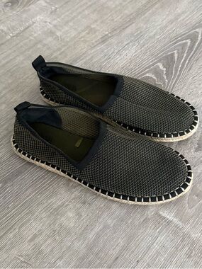 Men's Slip-On Knit Espadrilles in Dark Green